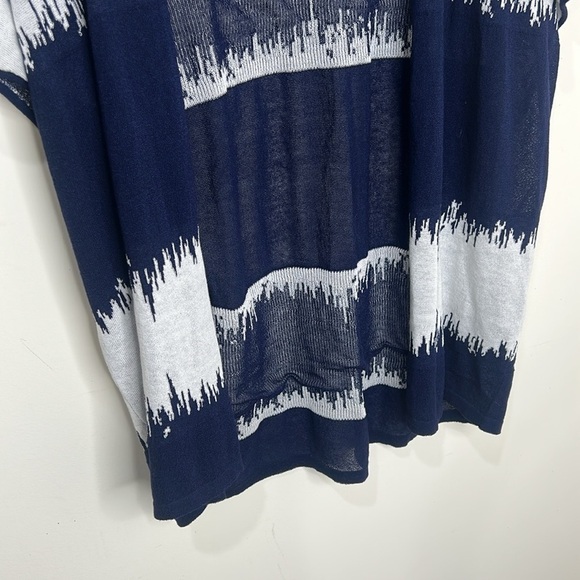 NWT CHICO’S Static Wave Kadie Cardi Jacket Midnight Blue White Size 0 Small - Picture 4 of 14